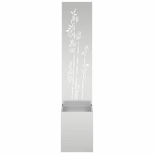 vidaXL Vaso da Giardino con Pannello Decorativo Argento 32 x 140 cm