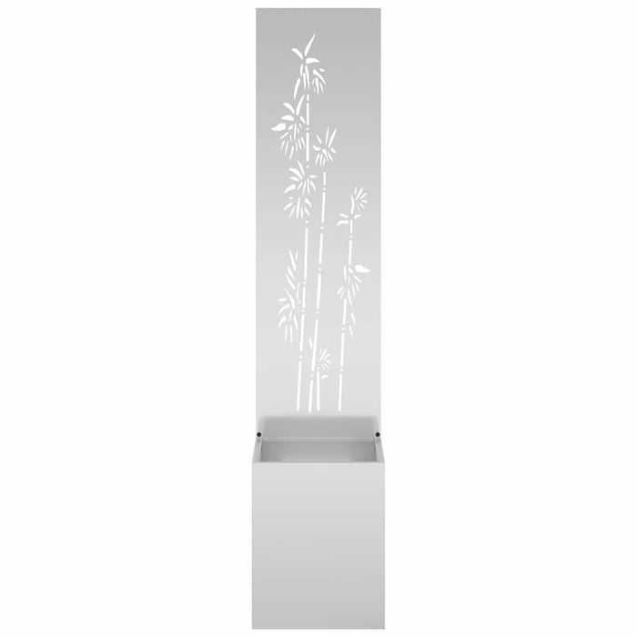 vidaXL Vaso da Giardino con Pannello Decorativo Argento 32 x 140 cm