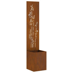 Vaso da Giardino con Pannello Decorativo Ruggine 32 x 140 cm 876384