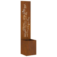 vidaXL Vaso da Giardino con Pannello Decorativo Ruggine 32 x 140 cm