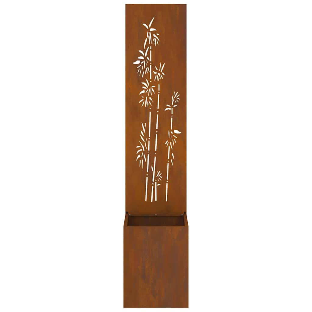 Vaso da Giardino con Pannello Decorativo Ruggine 32 x 140 cm 876384