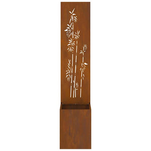 Vaso da Giardino con Pannello Decorativo Ruggine 32 x 140 cm 876384