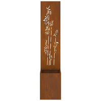 vidaXL Vaso da Giardino con Pannello Decorativo Ruggine 32 x 140 cm