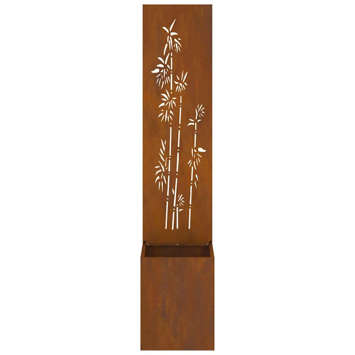 vidaXL Vaso da Giardino con Pannello Decorativo Ruggine 32 x 140 cm