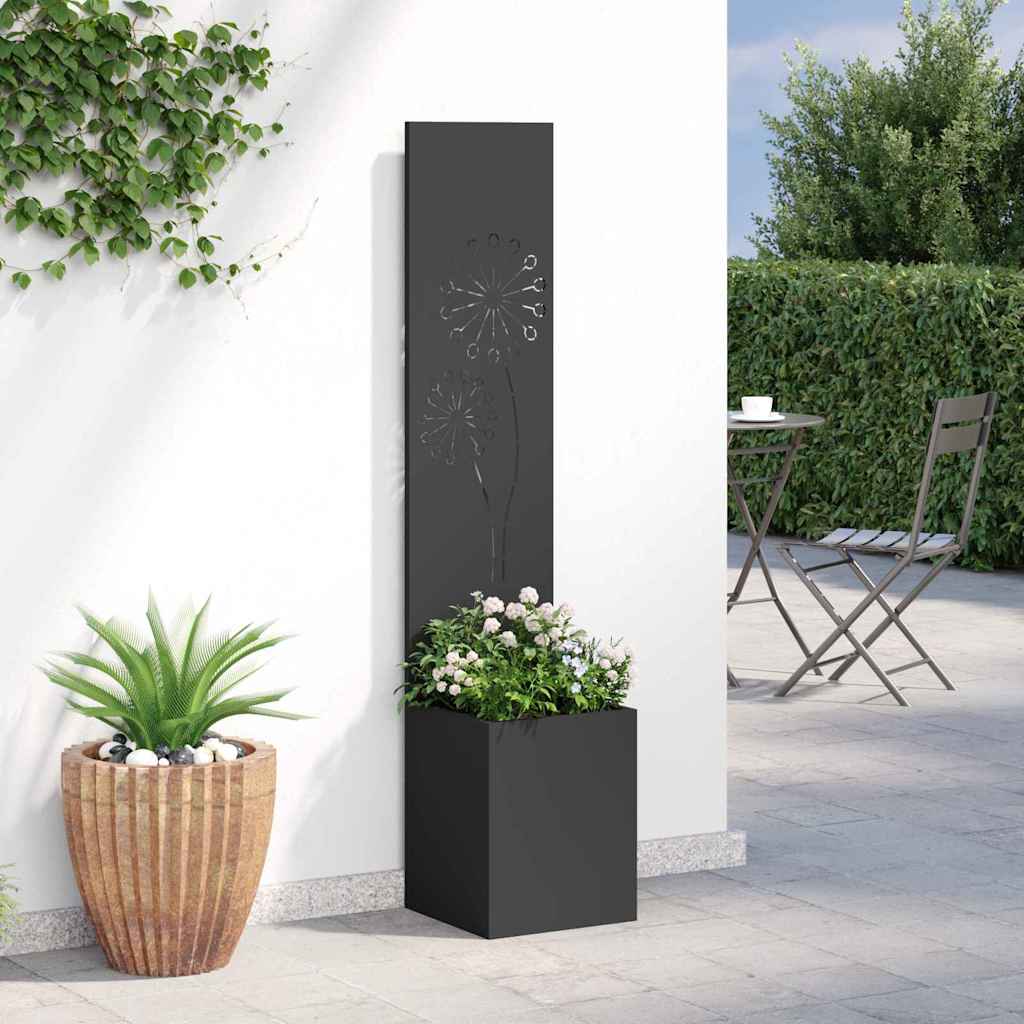 Schermo per privacy in giardino Traforo Nero 32 x 140 cm 876385