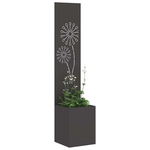 vidaXL Vaso da Giardino con Pannello Decorativo Nero 32 x 140 cm