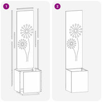 vidaXL Vaso da Giardino con Pannello Decorativo Bianco 32 x 140 cm