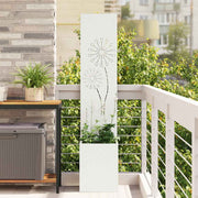 vidaXL Vaso da Giardino con Pannello Decorativo Bianco 32 x 140 cm