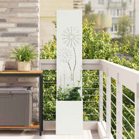 vidaXL Vaso da Giardino con Pannello Decorativo Bianco 32 x 140 cm
