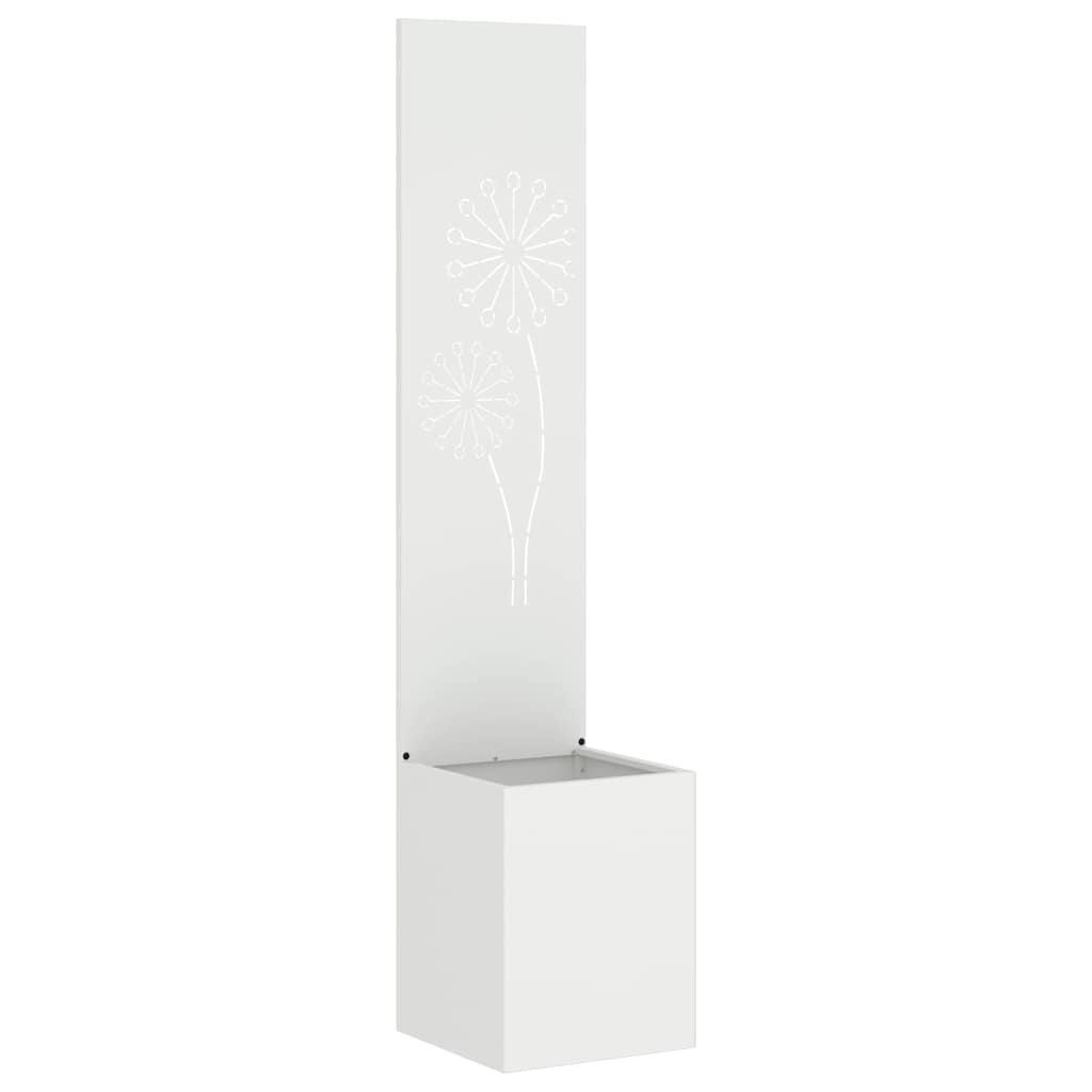 vidaXL Vaso da Giardino con Pannello Decorativo Bianco 32 x 140 cm