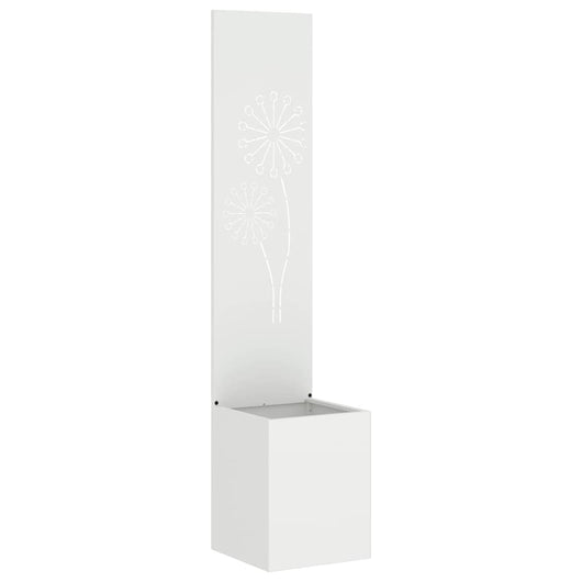 vidaXL Vaso da Giardino con Pannello Decorativo Bianco 32 x 140 cm
