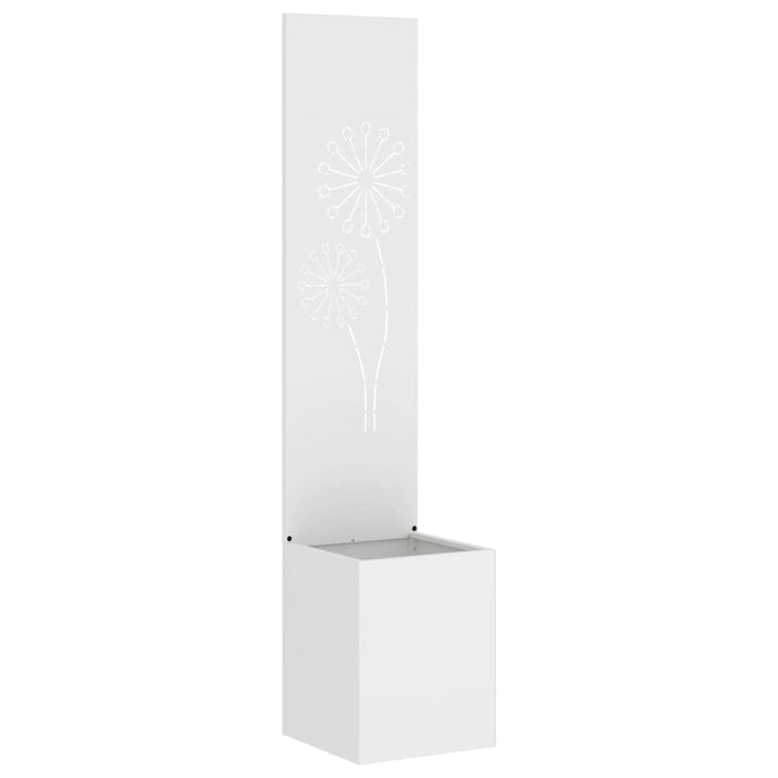 vidaXL Vaso da Giardino con Pannello Decorativo Bianco 32 x 140 cm
