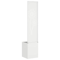 vidaXL Vaso da Giardino con Pannello Decorativo Bianco 32 x 140 cm