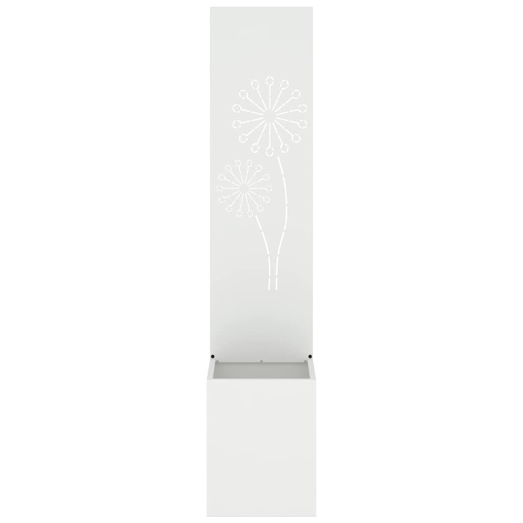 vidaXL Vaso da Giardino con Pannello Decorativo Bianco 32 x 140 cm