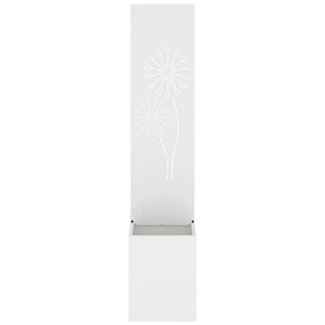 vidaXL Vaso da Giardino con Pannello Decorativo Bianco 32 x 140 cm