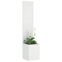 vidaXL Vaso da Giardino con Pannello Decorativo Bianco 32 x 140 cm