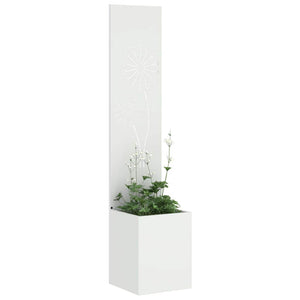 vidaXL Vaso da Giardino con Pannello Decorativo Bianco 32 x 140 cm