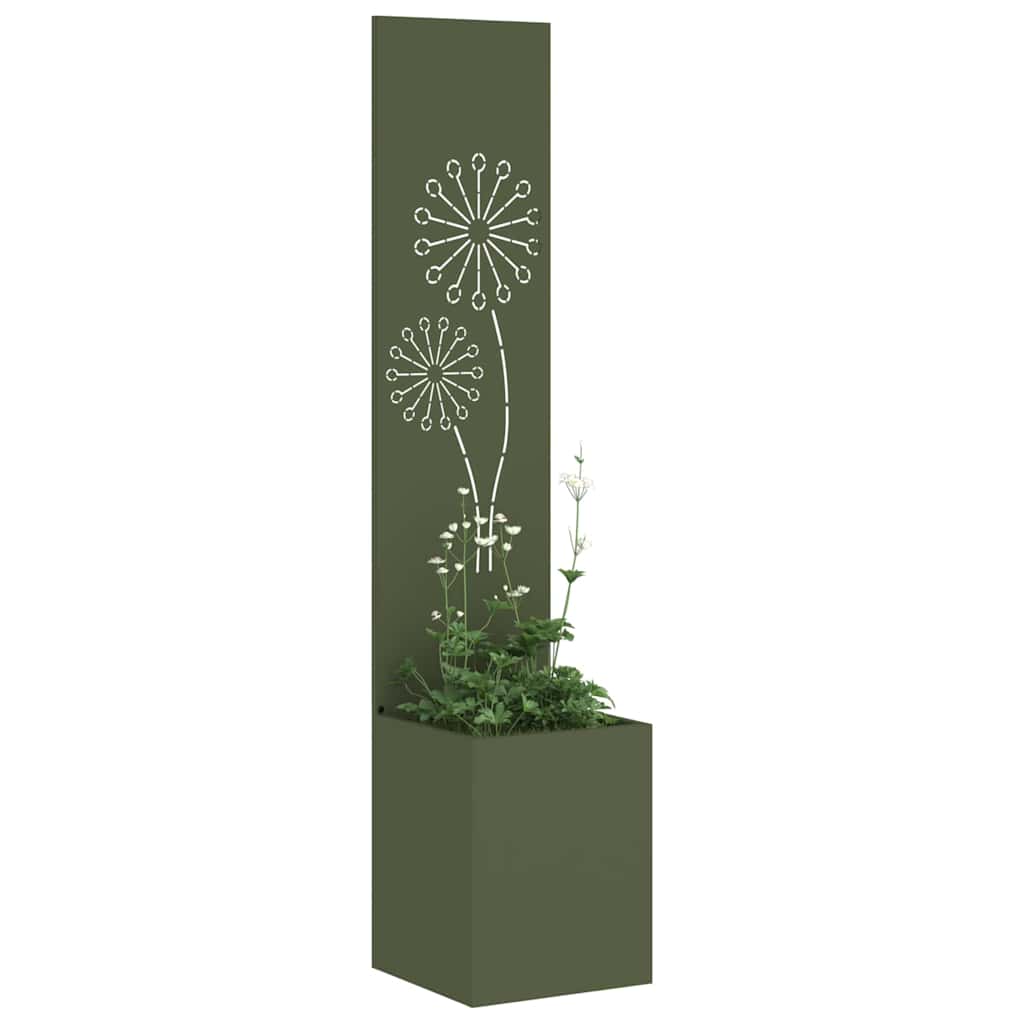 vidaXL Vaso da Giardino con Pannello Decorativo Oliver verde
