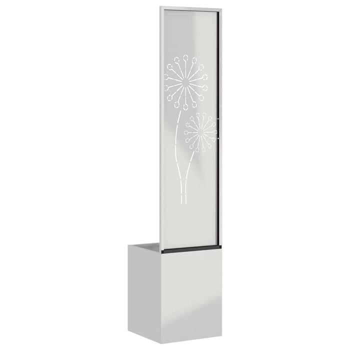 vidaXL Vaso da Giardino con Pannello Decorativo Argento 32 x 140 cm