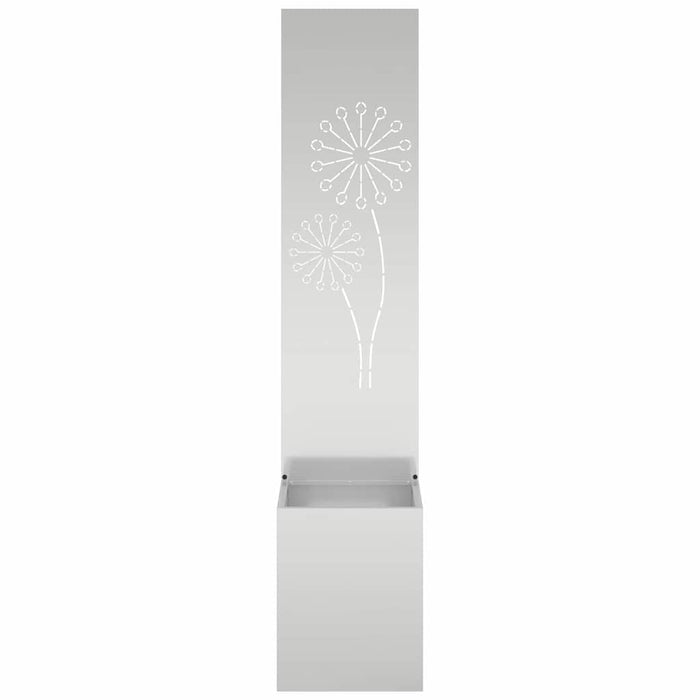 vidaXL Vaso da Giardino con Pannello Decorativo Argento 32 x 140 cm