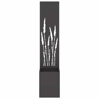 vidaXL Vaso da Giardino con Pannello Decorativo Nero 32 x 140 cm