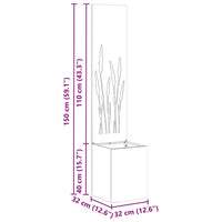 vidaXL Vaso da Giardino con Pannello Decorativo Nero 32 x 140 cm