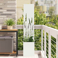 vidaXL Vaso da Giardino con Pannello Decorativo Bianco 32 x 140 cm