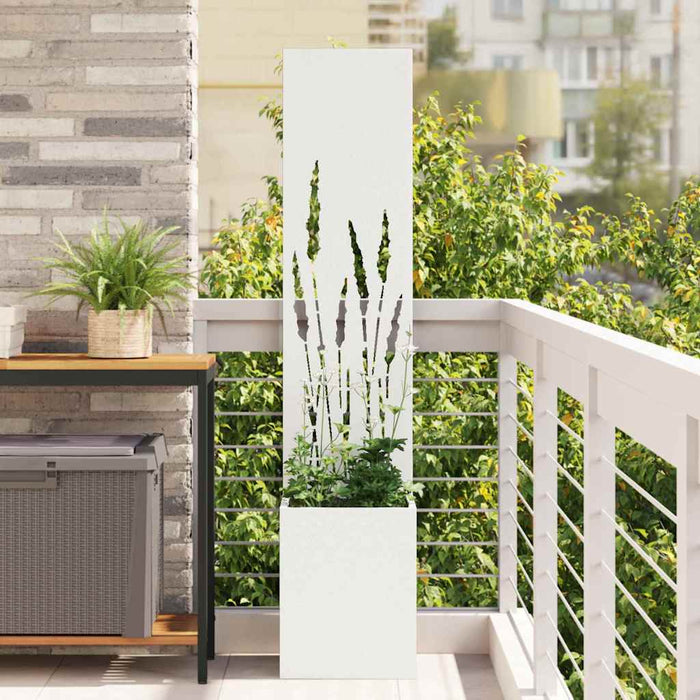 vidaXL Vaso da Giardino con Pannello Decorativo Bianco 32 x 140 cm