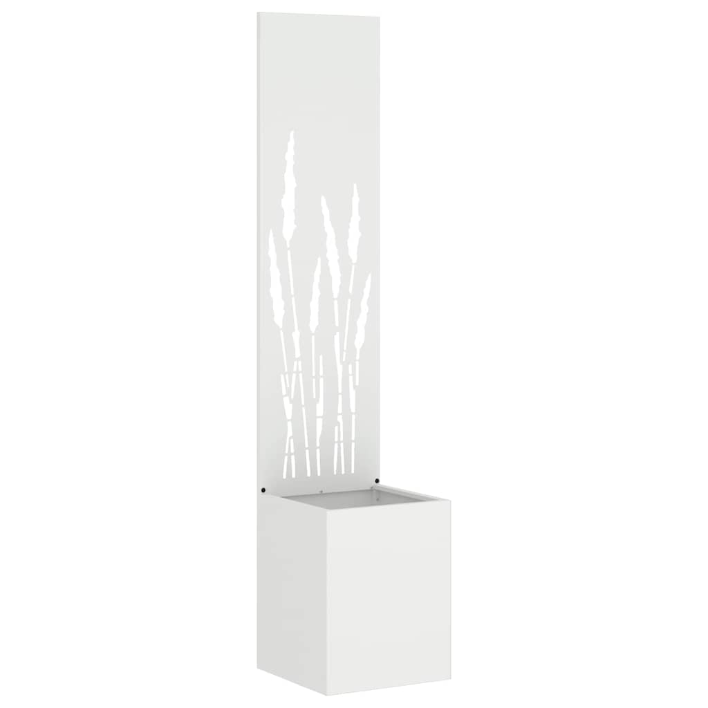 vidaXL Vaso da Giardino con Pannello Decorativo Bianco 32 x 140 cm