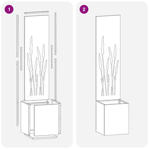 vidaXL Vaso da Giardino con Pannello Decorativo Antracite 32 x 140 cm