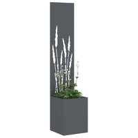 vidaXL Vaso da Giardino con Pannello Decorativo Antracite 32 x 140 cm