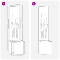 vidaXL Vaso da Giardino con Pannello Decorativo Argento 32 x 140 cm