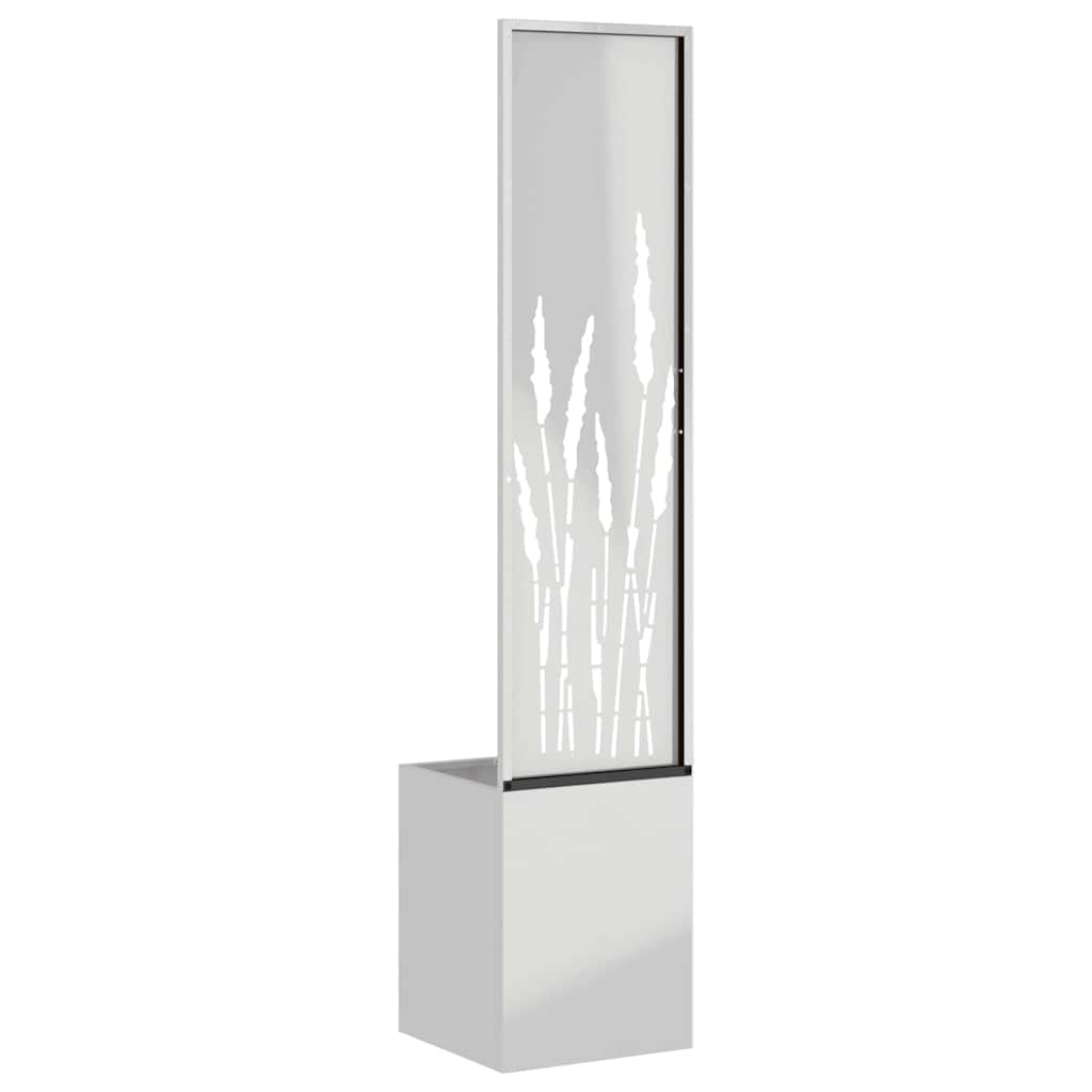 vidaXL Vaso da Giardino con Pannello Decorativo Argento 32 x 140 cm