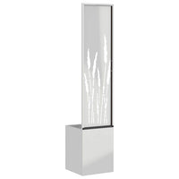 vidaXL Vaso da Giardino con Pannello Decorativo Argento 32 x 140 cm