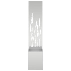 vidaXL Vaso da Giardino con Pannello Decorativo Argento 32 x 140 cm