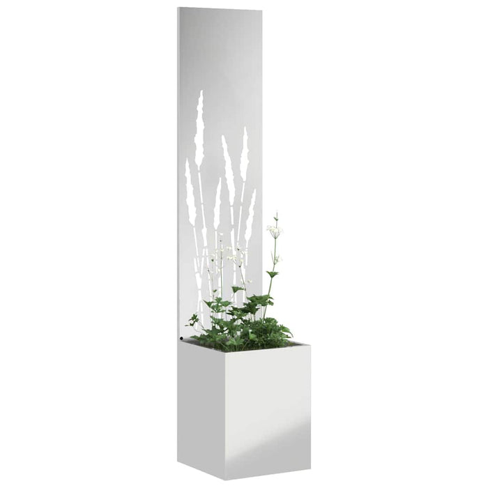 vidaXL Vaso da Giardino con Pannello Decorativo Argento 32 x 140 cm