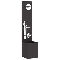 vidaXL Vaso da Giardino con Pannello Decorativo Nero 32 x 140 cm