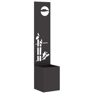 vidaXL Vaso da Giardino con Pannello Decorativo Nero 32 x 140 cm