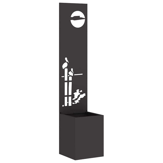 vidaXL Vaso da Giardino con Pannello Decorativo Nero 32 x 140 cm