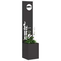 vidaXL Vaso da Giardino con Pannello Decorativo Nero 32 x 140 cm