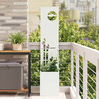 vidaXL Vaso da Giardino con Pannello Decorativo Bianco 32 x 140 cm