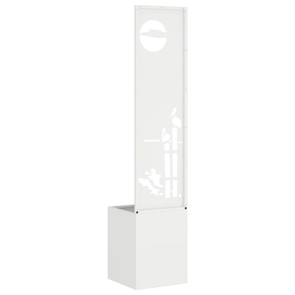 vidaXL Vaso da Giardino con Pannello Decorativo Bianco 32 x 140 cm