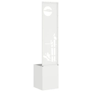 Vaso da Giardino con Pannello Decorativo Bianco 32 x 140 cm 876400