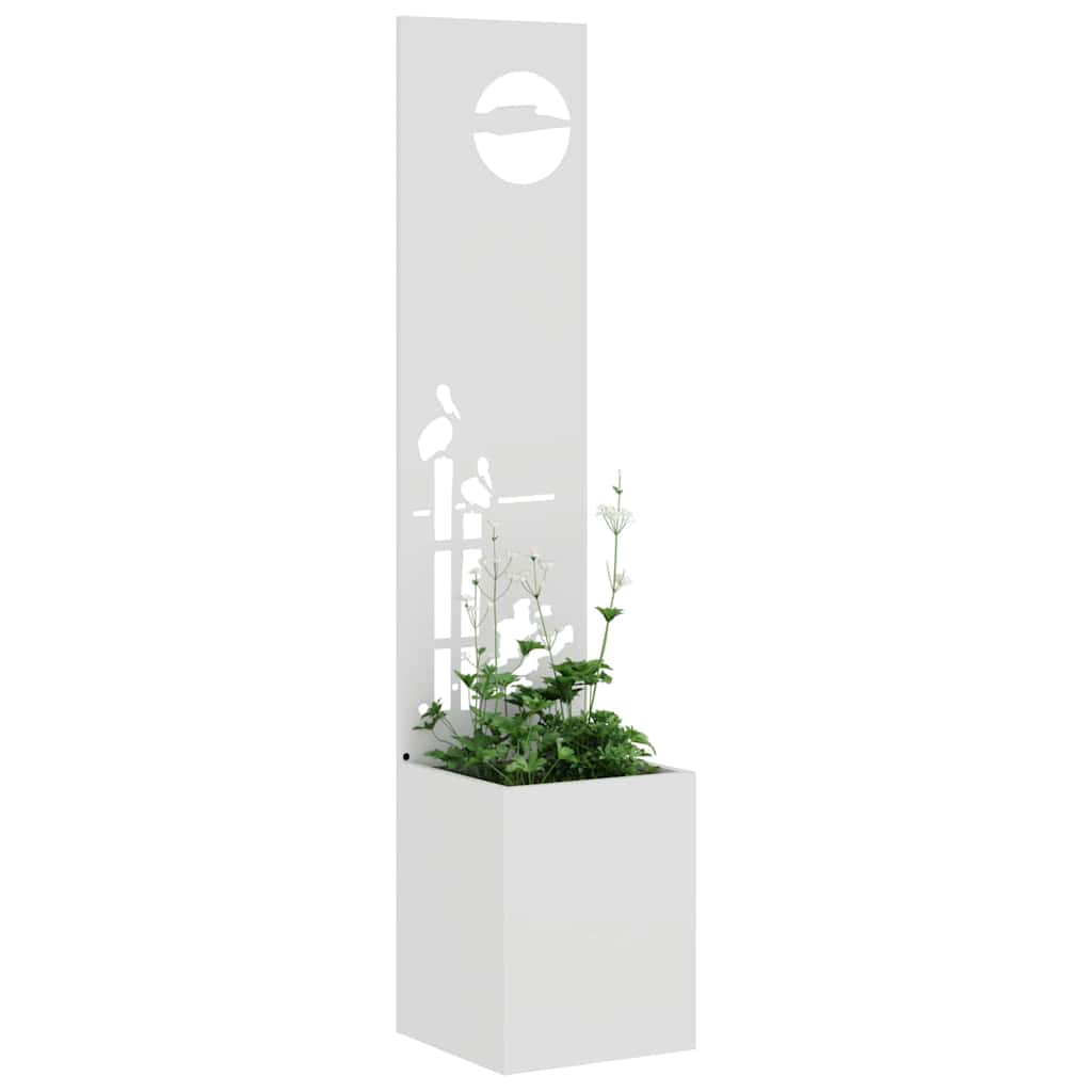 vidaXL Vaso da Giardino con Pannello Decorativo Bianco 32 x 140 cm