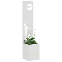 vidaXL Vaso da Giardino con Pannello Decorativo Bianco 32 x 140 cm