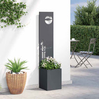 vidaXL Vaso da Giardino con Pannello Decorativo Antracite 32 x 140 cm
