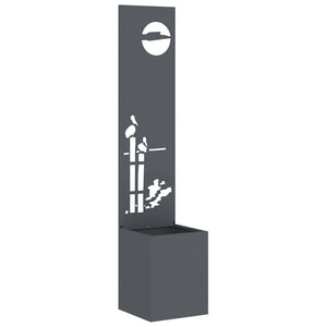 vidaXL Vaso da Giardino con Pannello Decorativo Antracite 32 x 140 cm