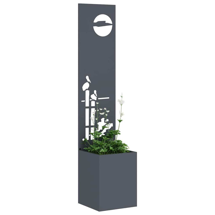 vidaXL Vaso da Giardino con Pannello Decorativo Antracite 32 x 140 cm