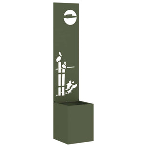 vidaXL Vaso da Giardino con Pannello Decorativo Oliver verde
