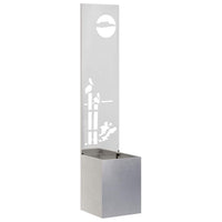 vidaXL Vaso da Giardino con Pannello Decorativo Argento 32 x 140 cm
